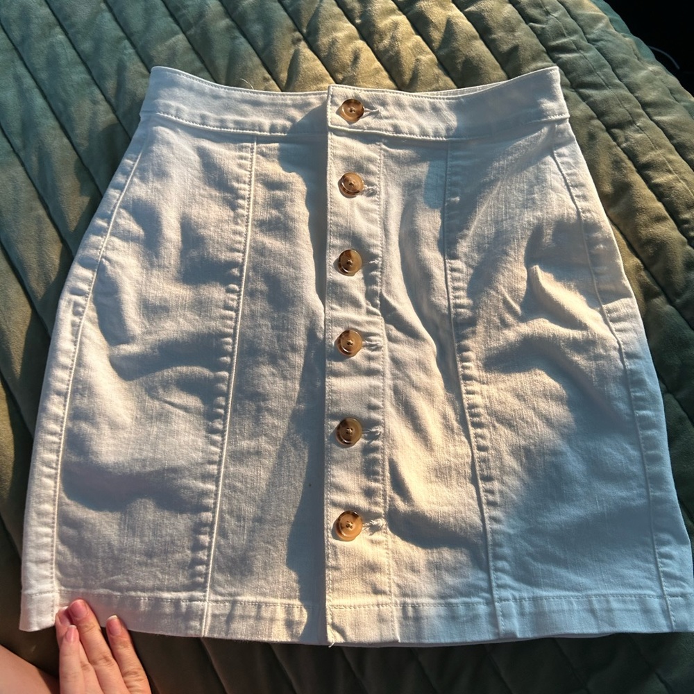 White denim skirt-loft